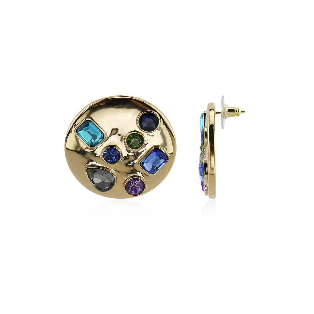 12th Tribe Evie Multicolored Gold Circle Earrings Size O/SO/S